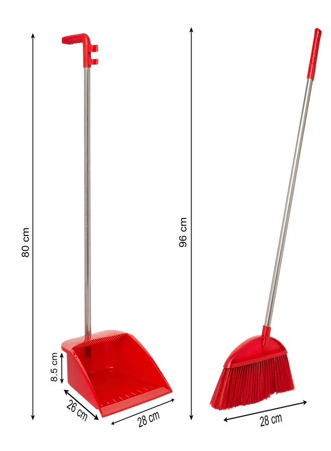 GNEY Broom and Dustpan Set - Self-Cleaning Broom Bristles - Ideal Kitchen, Home and Lobby Broom and Dustpan Combo - Premium Brush, Wisp and Dust Cleaner (Design 6) - Image 2